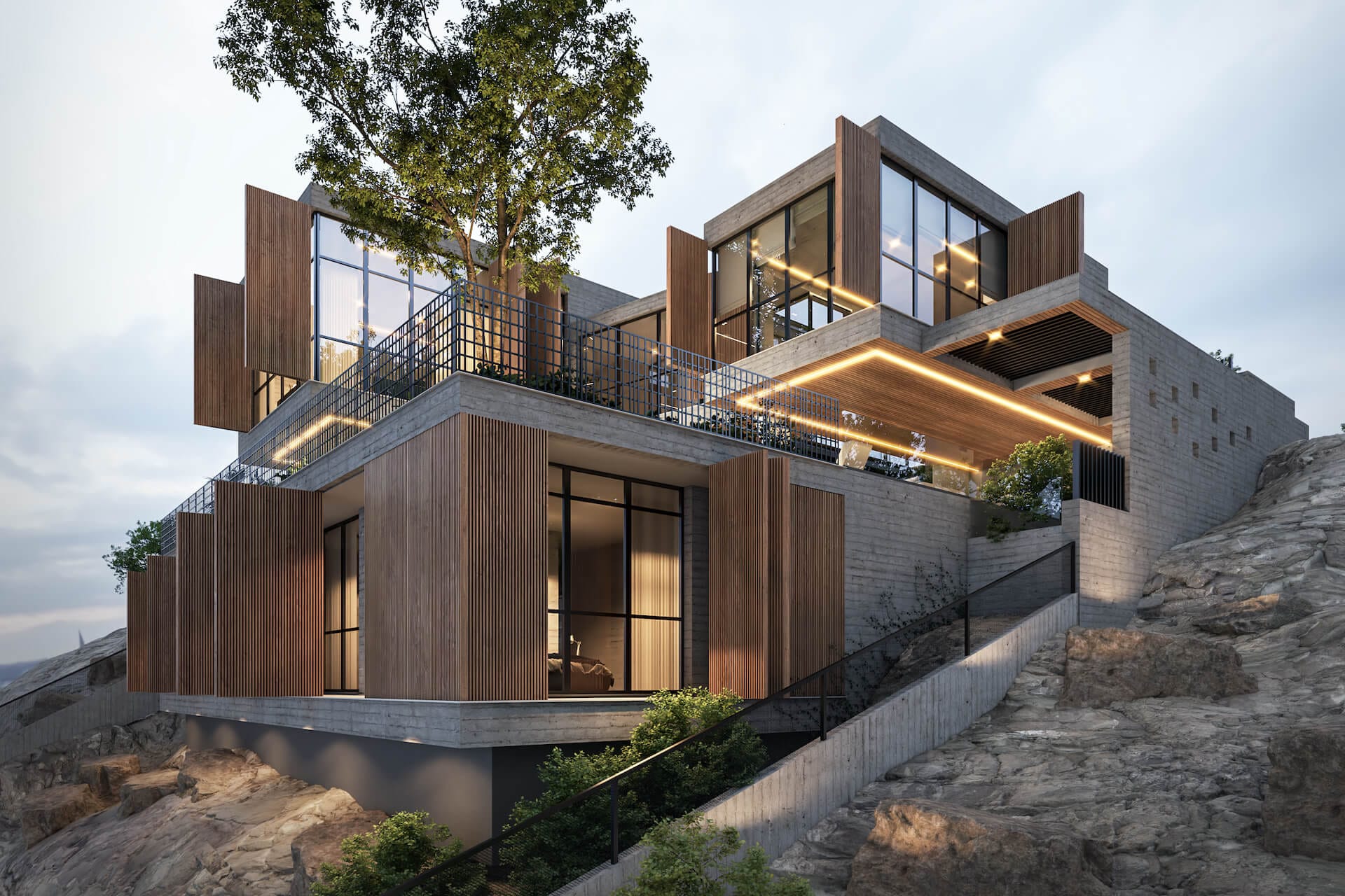 Visual desain rumah tinggal modern oleh Tricipta Karya