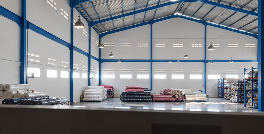 Spacious Textile Warehouse Interior