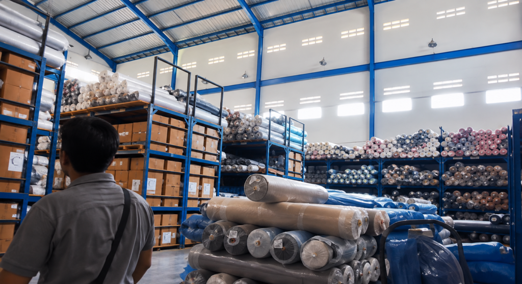 Textile Warehouse Storage Aisles